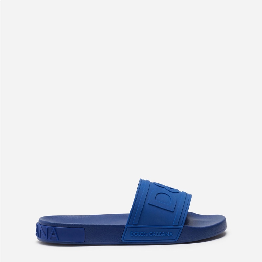 Dolce & Gabbana Rubber Beachwear Slides with D&G Logo